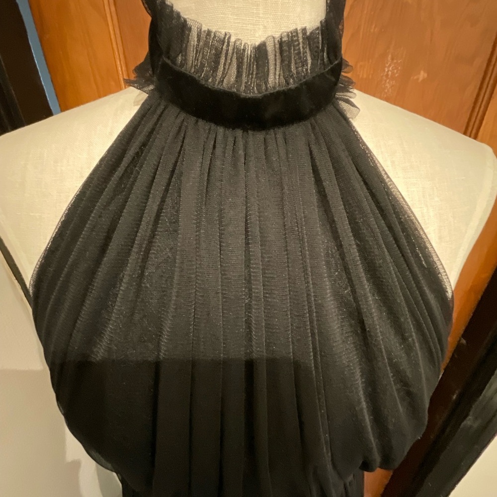 TOPSHOP NAVY ADJUSTABLE STRAP MAXI DRESS with Gold dots - Picture 3 of 5